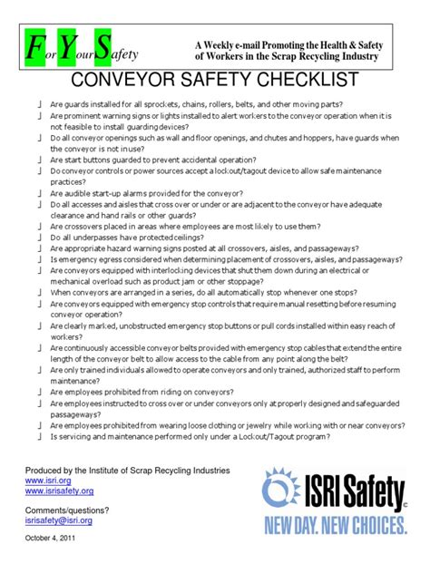 screw conveyor preventive maintenance checklist|conveyor belt inspection checklist pdf.